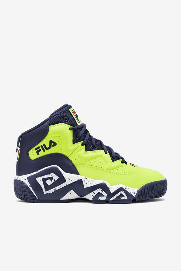 Fila Mb Chunky High Men's Sneakers - Yellow/Navy/White,NZ 130-74290